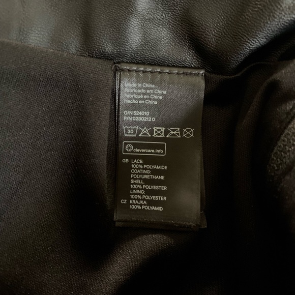 Leather pencil skirt with lace trim - Picture 4 of 5